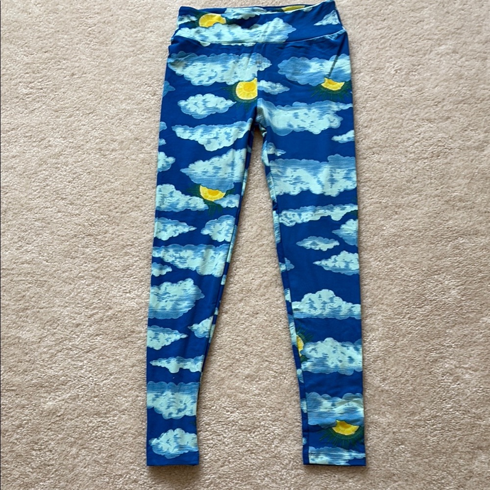 Kids Blue Cloud Print Leggings